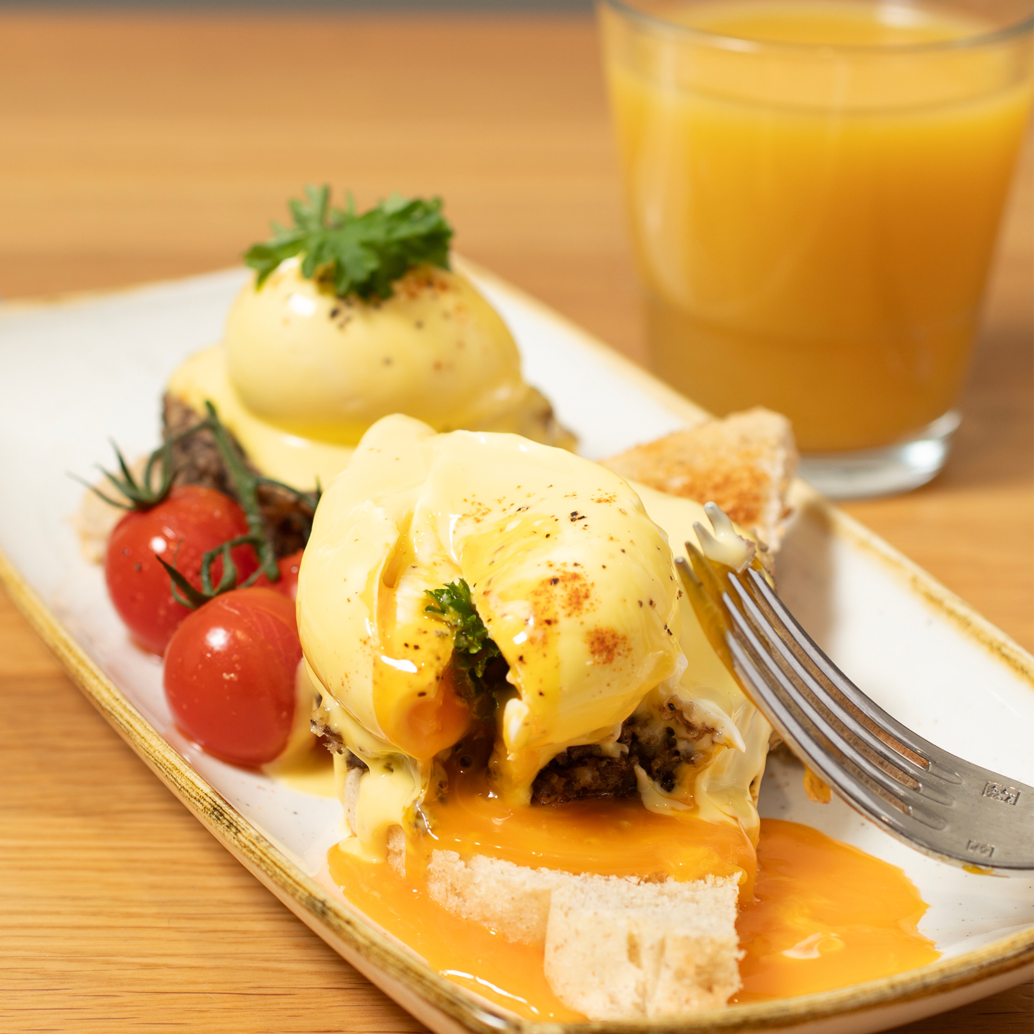 Eggs Benedict at Ernespie Farm